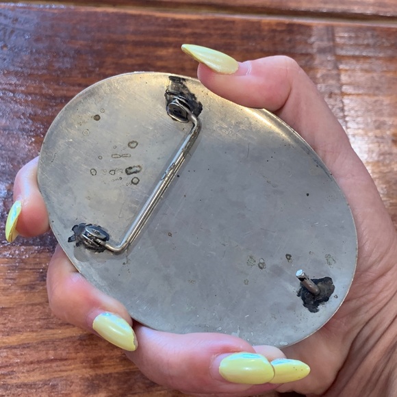 Vintage Native American Eagle Turquoise Belt Buckle - Picture 5 of 14